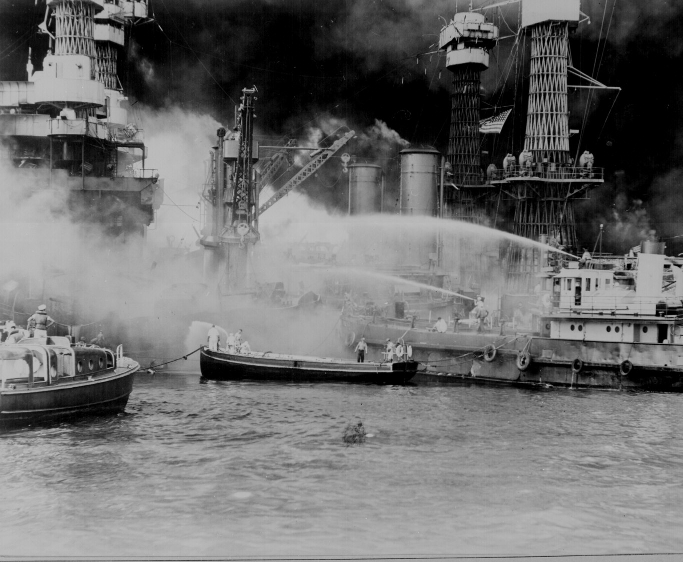 09 - USS WEST VIRGINIA aflame at Pearl Harbor.jpg